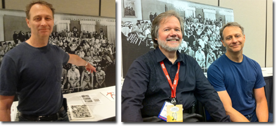 Gary Groth and Bill G. Wilson are forced to keep reenacting their famous 69 NYCC pose!